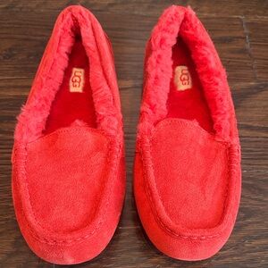 UGG Women’s Vibrant Red Suede Slippers